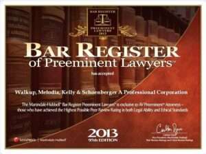 2013 Bar Register of Preemnent Lawyers
