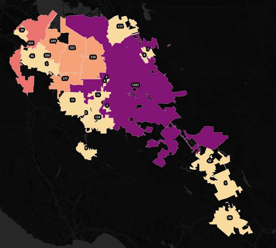 Santa Clara County bicycle crash map