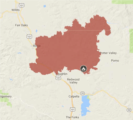Redwood Complex Fire - Redwood & Potter Valleys