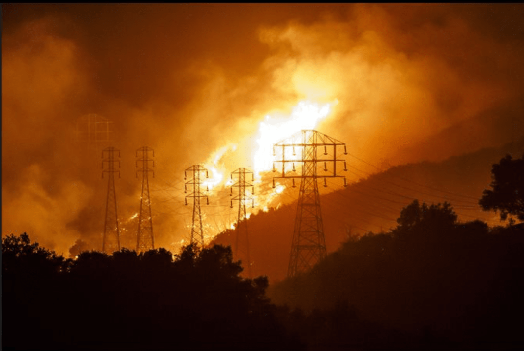 Southern California Edison Power lines and the Thomas Fire